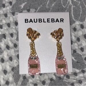 BaubleBar Pink and Gold Bottle/ Champagne bottle Earrings